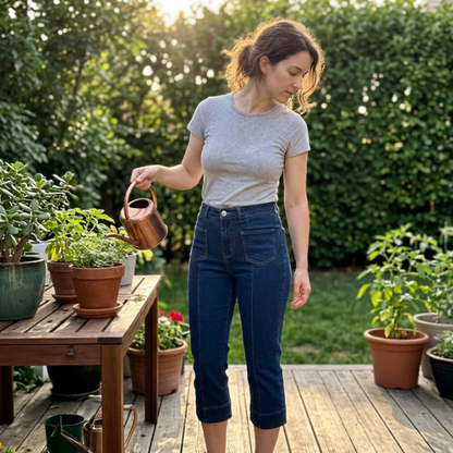 Women's Flared Capri Jeans