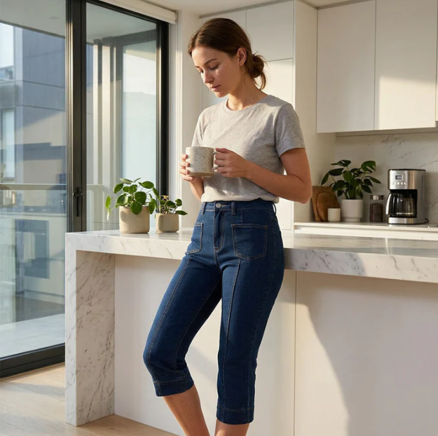 Women's Flared Capri Jeans