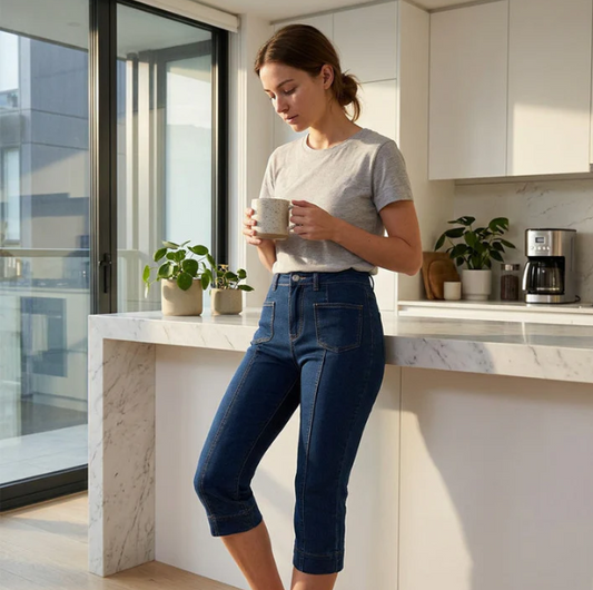 Women's Flared Capri Jeans