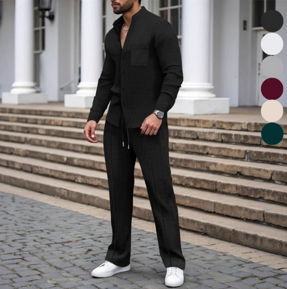 Men’s Textured Two-Piece Set