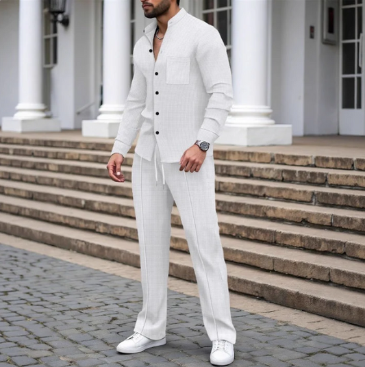 Men’s Textured Two-Piece Set