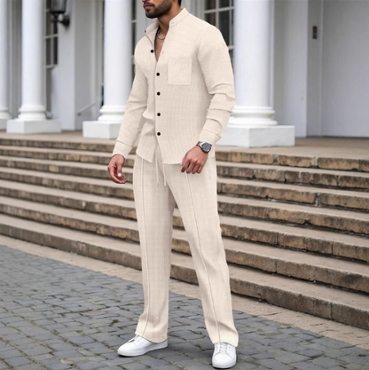 Men’s Textured Two-Piece Set