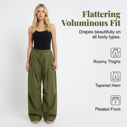 Women's Pleated Wide-Leg Trousers