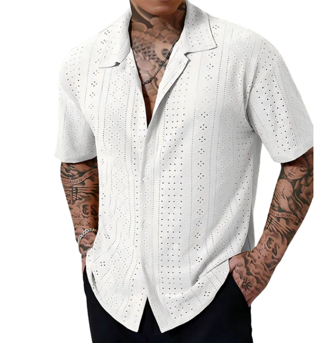 Men's Textured Short-Sleeve Shirt