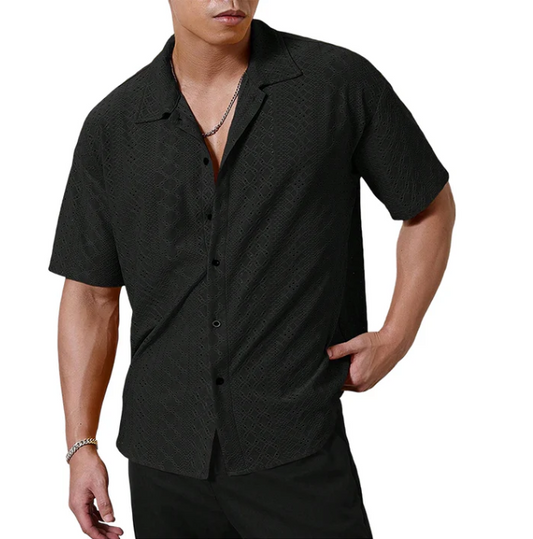 Men's Textured Short-Sleeve Shirt