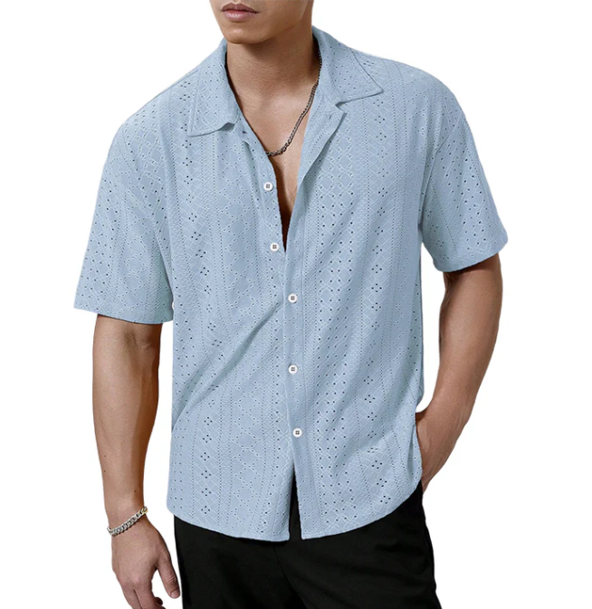 Men's Textured Short-Sleeve Shirt