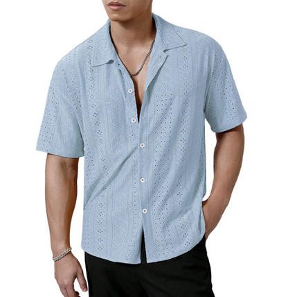 Men's Textured Short-Sleeve Shirt