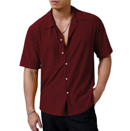 Men's Textured Short-Sleeve Shirt