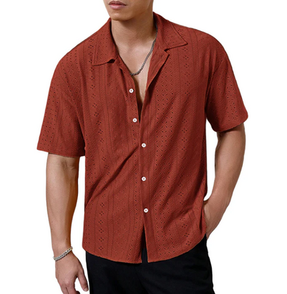 Men's Textured Short-Sleeve Shirt