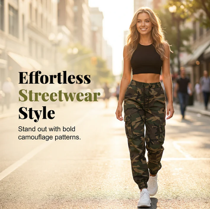 Women's Camouflage Cargo Joggers