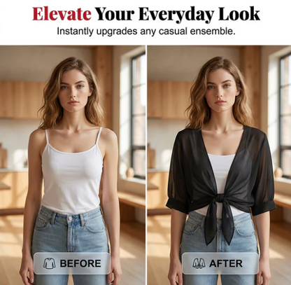 Women's Sheer Tie-Front Top