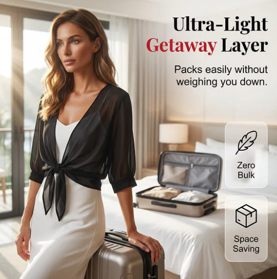 Women's Sheer Tie-Front Top