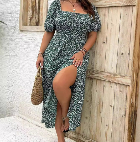 Women's Floral Side-Split Dress