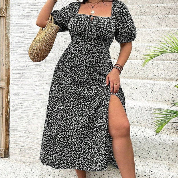 Women's Floral Side-Split Dress