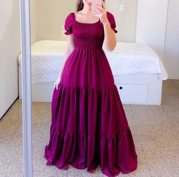 Women's Smocked Tiered Maxi Dress