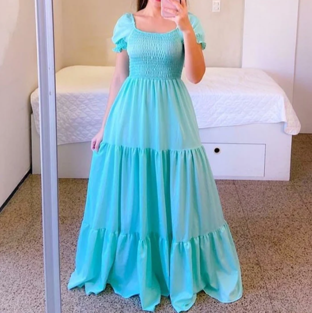 Women's Smocked Tiered Maxi Dress