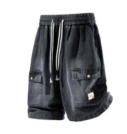 Men's Loose-Fit Denim Cargo Shorts