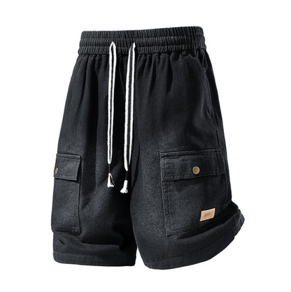 Men's Loose-Fit Denim Cargo Shorts