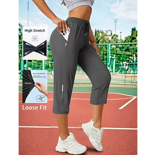 Women's Drawstring Capri Trousers