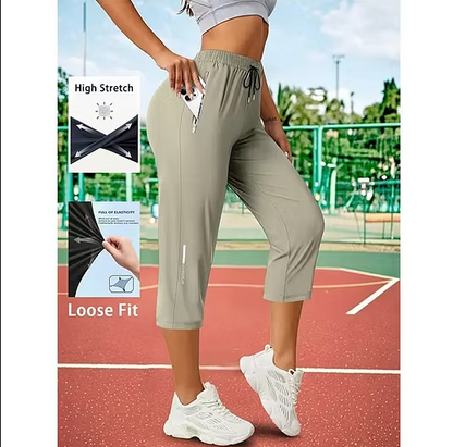 Women's Drawstring Capri Trousers