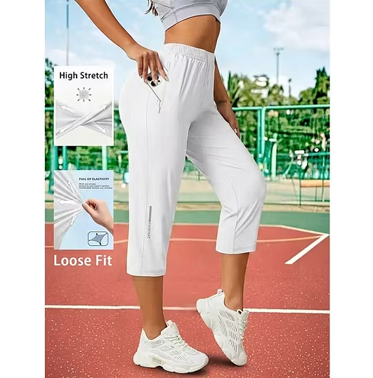 Women's Drawstring Capri Trousers
