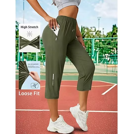 Women's Drawstring Capri Trousers