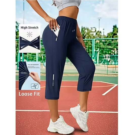 Women's Drawstring Capri Trousers