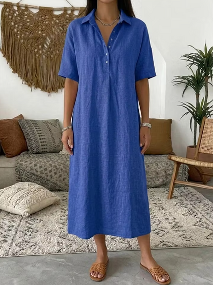 Women's Relaxed Midi Shirt Dress