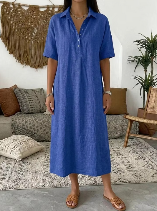 Women's Relaxed Midi Shirt Dress