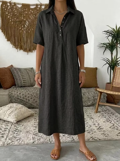 Women's Relaxed Midi Shirt Dress