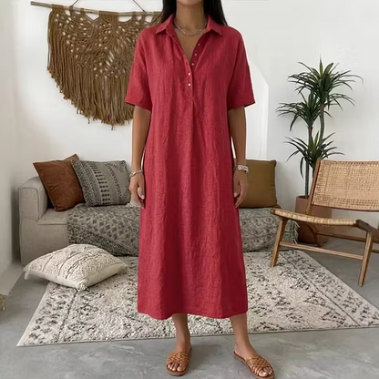 Women's Relaxed Midi Shirt Dress