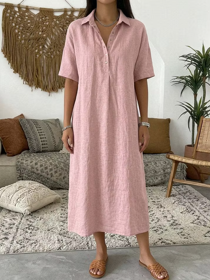 Women's Relaxed Midi Shirt Dress