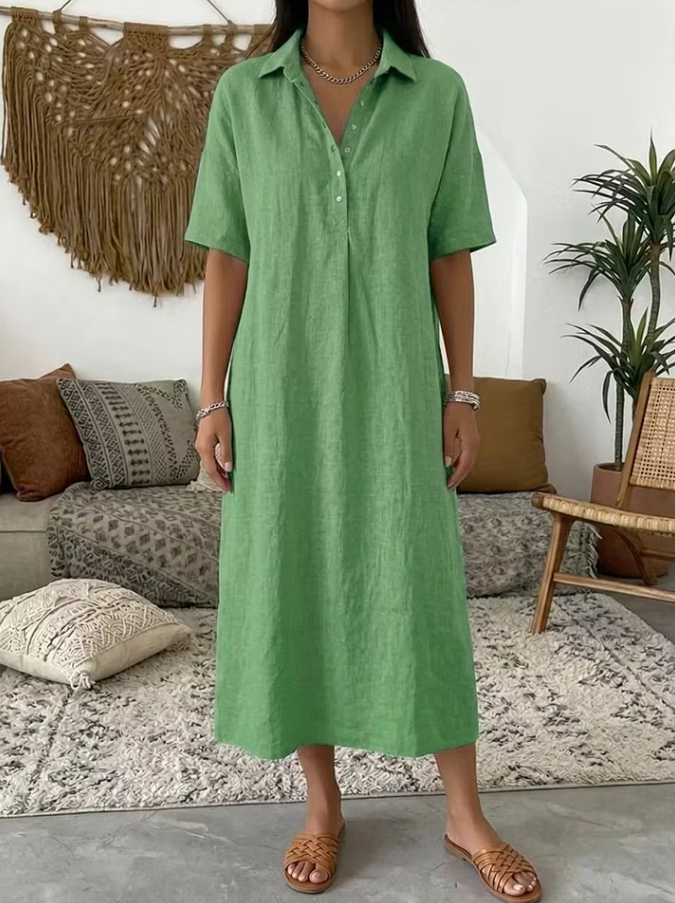 Women's Relaxed Midi Shirt Dress