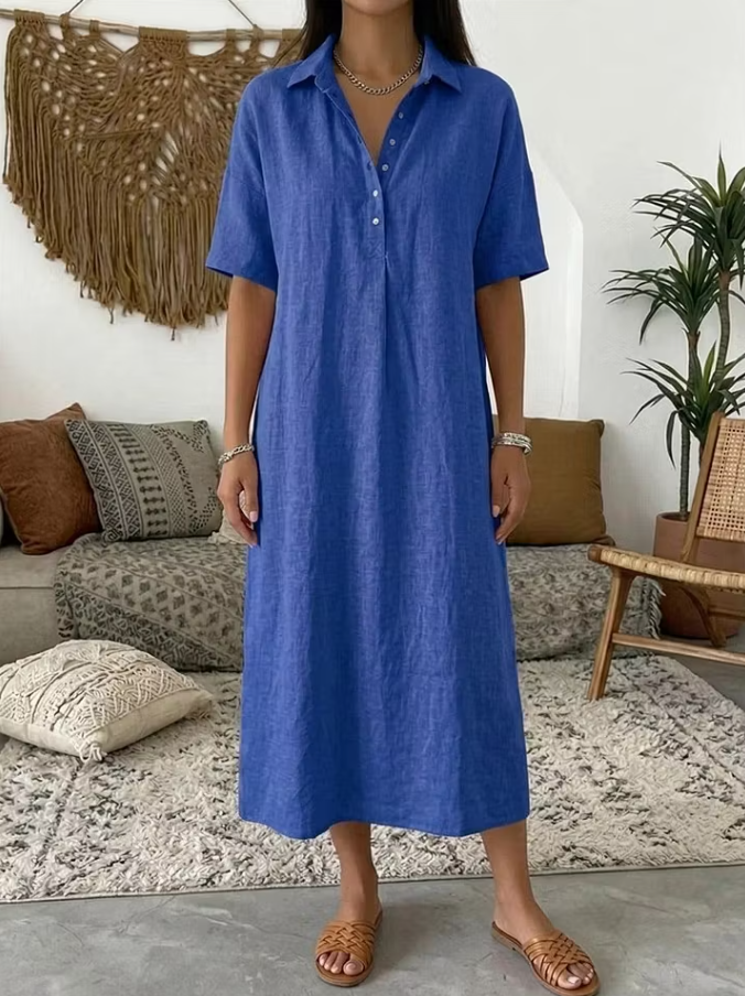 Women's Relaxed Midi Shirt Dress