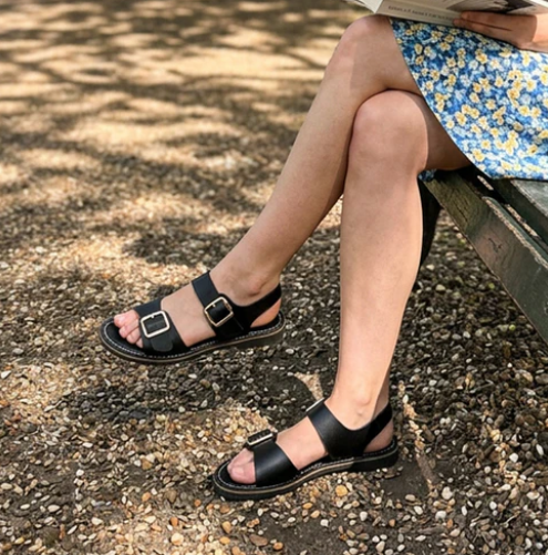 Women's Double-Buckle Flat Sandals