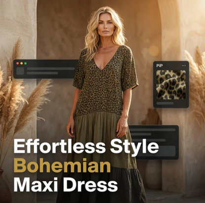 Women's Leopard-Print Tiered Maxi Dress