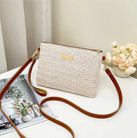 Women's Woven Shoulder and Clutch Bag