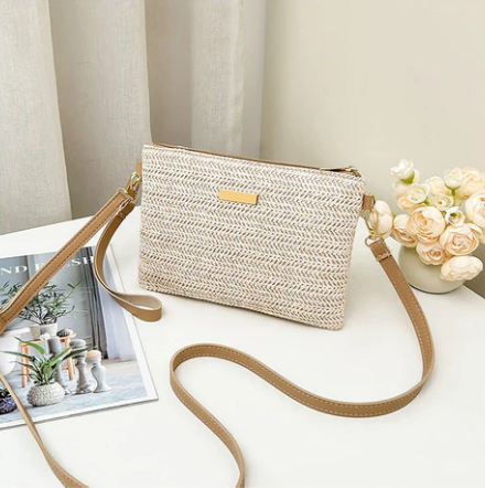 Women's Woven Shoulder and Clutch Bag