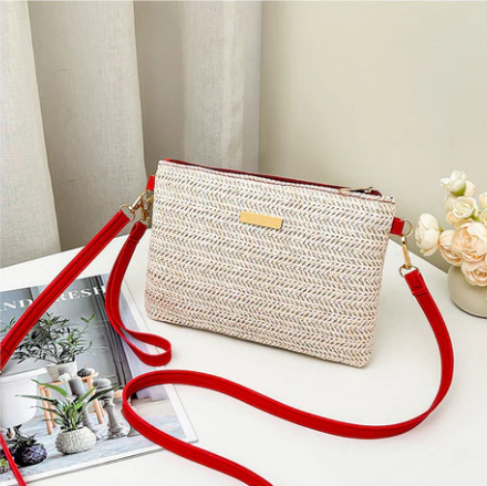 Women's Woven Shoulder and Clutch Bag