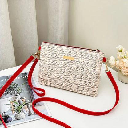 Women's Woven Shoulder and Clutch Bag