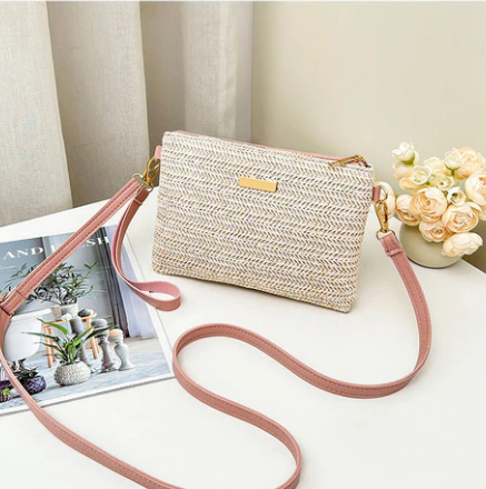 Women's Woven Shoulder and Clutch Bag