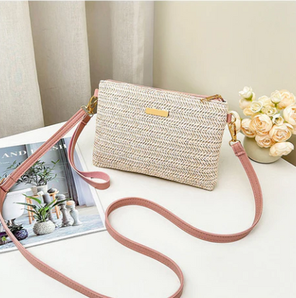 Women's Woven Shoulder and Clutch Bag