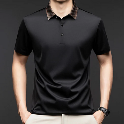 Men's Collared Button-Front Polo Shirt