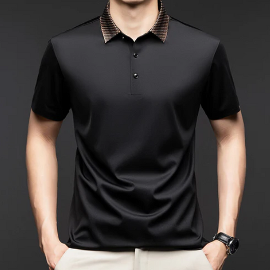 Men's Collared Button-Front Polo Shirt