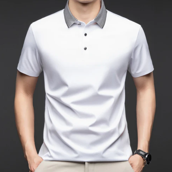 Men's Collared Button-Front Polo Shirt