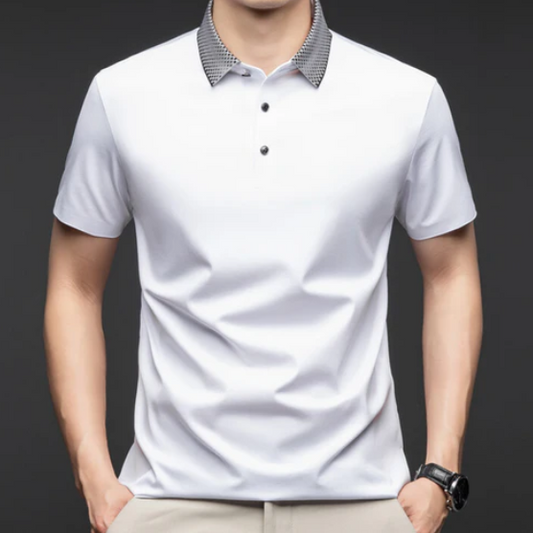 Men's Collared Button-Front Polo Shirt