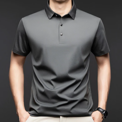 Men's Collared Button-Front Polo Shirt