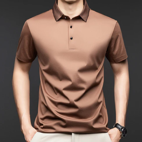 Men's Collared Button-Front Polo Shirt