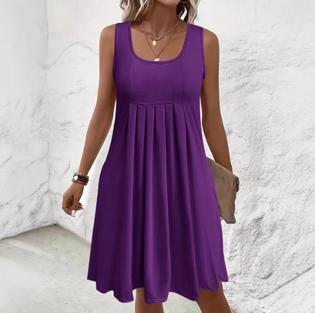 Women's Sleeveless Pleated Summer Dress