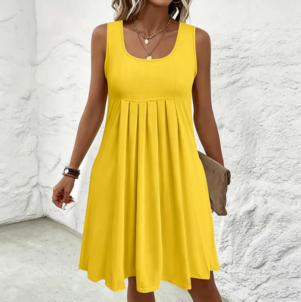 Women's Sleeveless Pleated Summer Dress